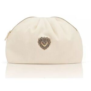 Dolce&Gabbana Elegant Cream Clutch with Embellished Heart